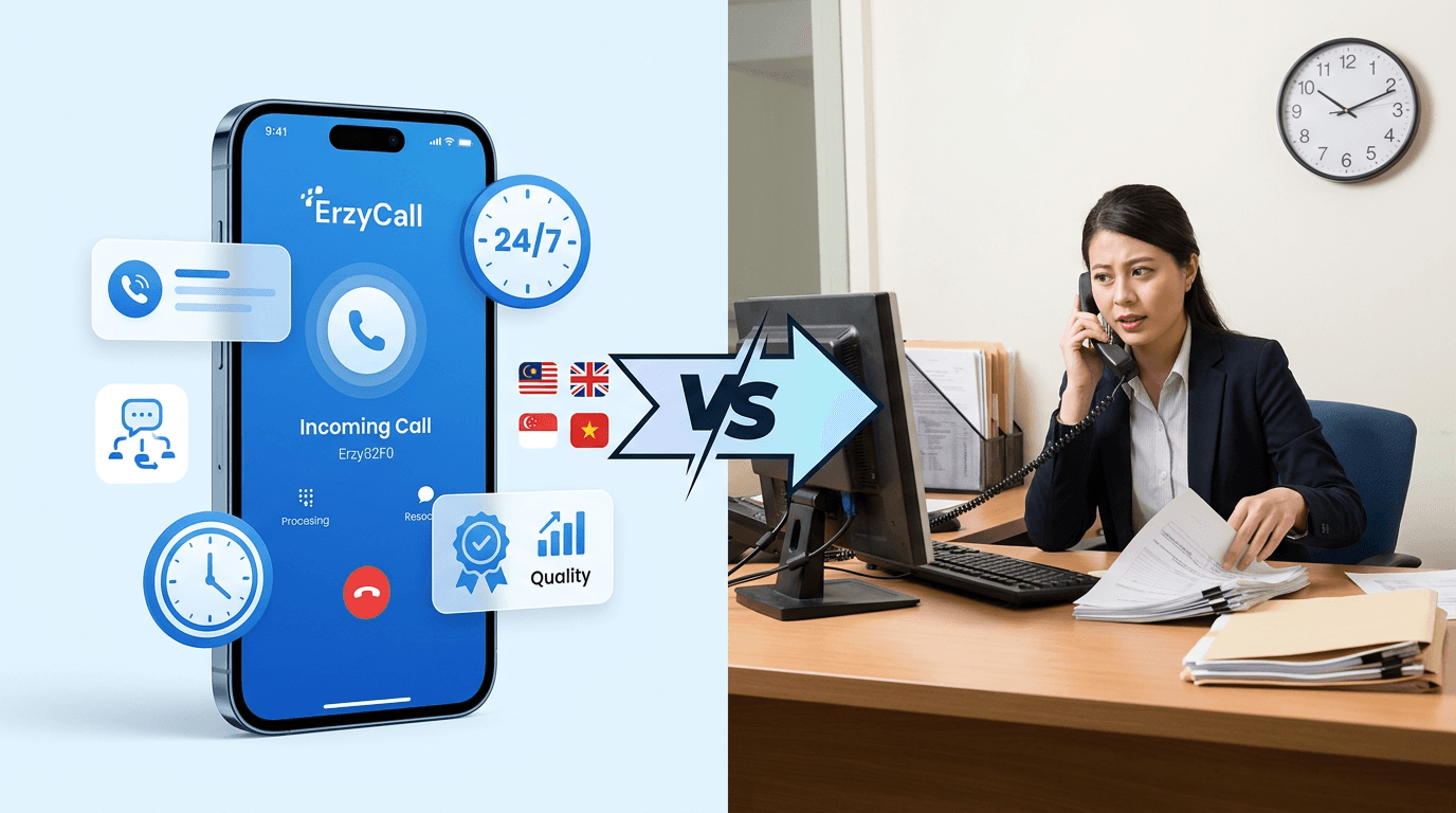 ErzyCall vs Human Receptionist: Full Cost & Feature Comparison 2026